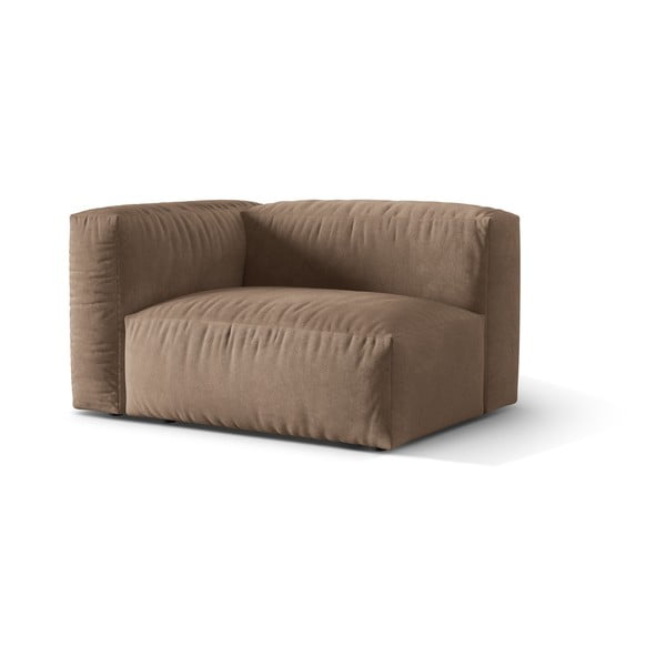 Светлокафяв кадифен модул за диван (ляв ъгъл) Martina – Micadoni -image-1