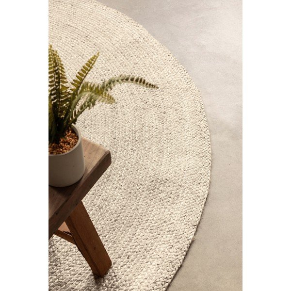 Кремав двустранен/ръчно изработен ютен кръгъл килим ø 100 cm Braided – Hanse Home-image-2