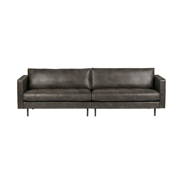Черен диван от рециклирана кожа , 277 см Rodeo - BePureHome