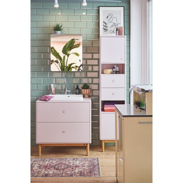 Розов висящ шкаф за баня с огледало 50x58 cm Color Bath - Tom Tailor-image-1