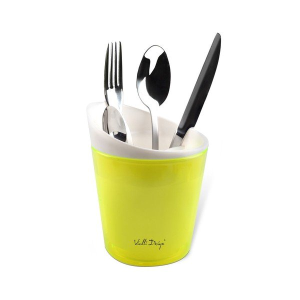 Žlutá dóza na příbory Vialli Design Livo