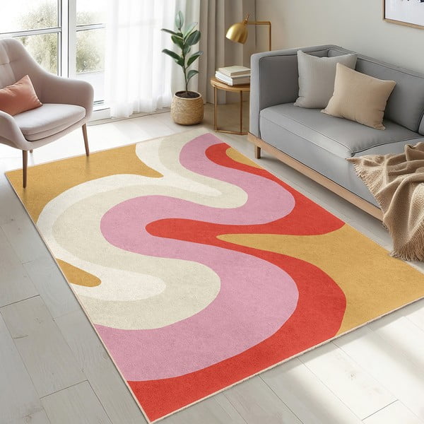 Жълто-розов килим подходящ за пране 160x230 cm Raspberry Creamsicle – Mila Home-image-4