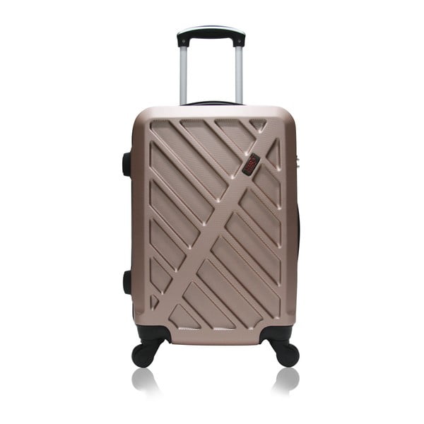 Cestovní kufr na kolečkách v barvě růžového zlata Hero Lock, 61 l