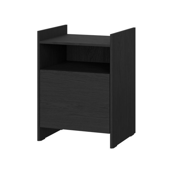 Черно нощно шкафче с рафтове Toopt – noo.ma