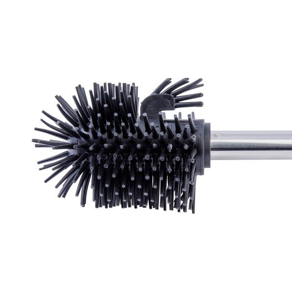 Черна четка за тоалетна за смяна с дръжка от неръждаема стомана - Wenko-image-1