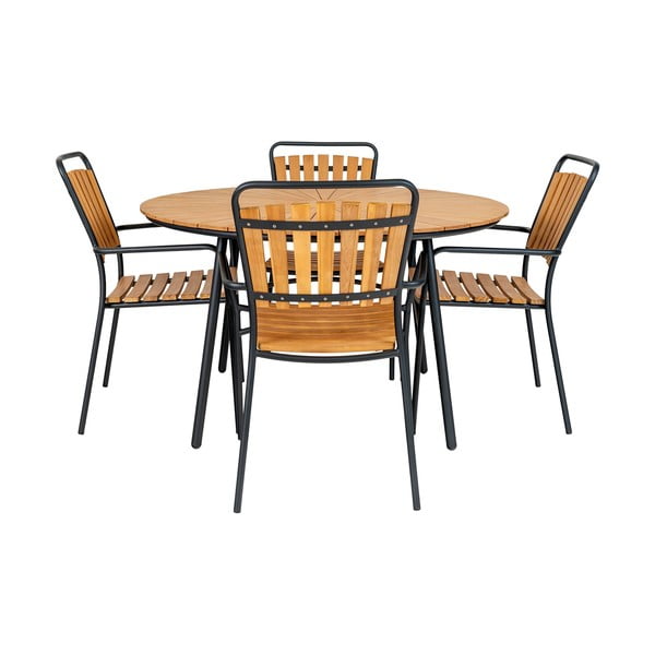 Кръгла градинска маса за хранене от масивно тиково дърво ø 130 cm Cleveland – House Nordic-image-3