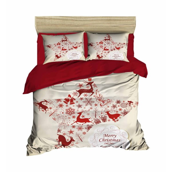 Коледно спално бельо за двойно легло с чаршаф Nuria, 160 x 220 cm - Mijolnir