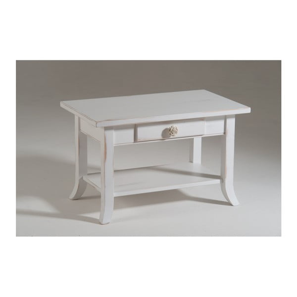 Bílý dřevěný odkládací stolek Castagnetti Elle