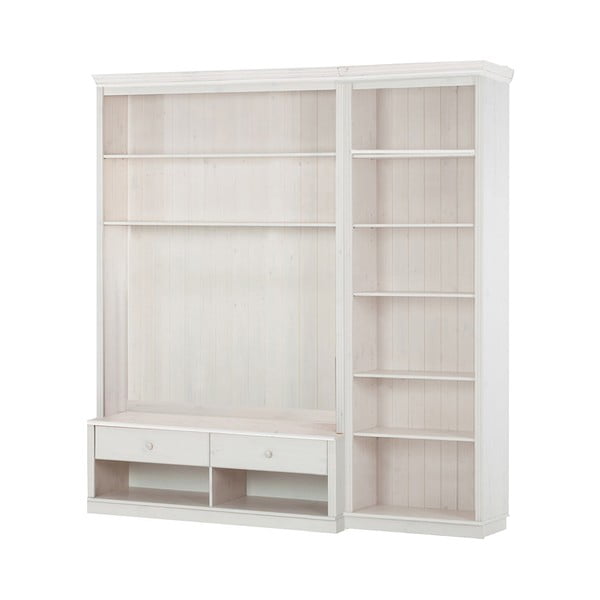 Бял TV комплект от от масивен бор 214x223 cm Anita – Støraa-image-2