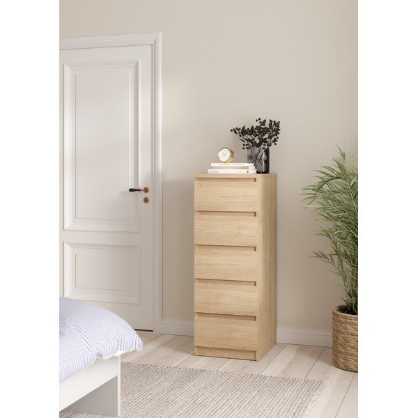 Скрин от дъбов декор в естествен цвят 40x111x50 cm Naia – Tvilum-image-1