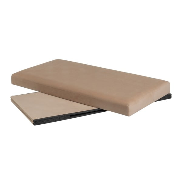 Светлокафява кадифена табуретка Estela – Casa Selección-image-2