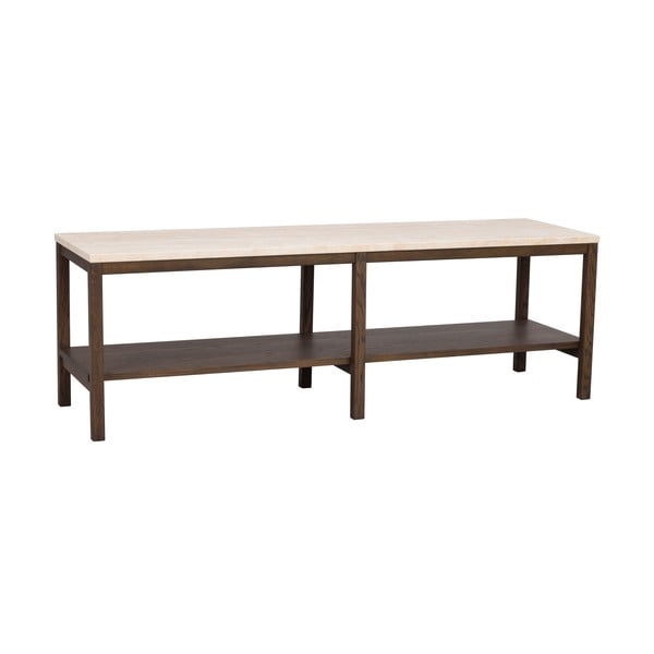 Конзолна маса в кафяво и бежово с каменен плот 140x40 cm Orwel - Rowico-image-2