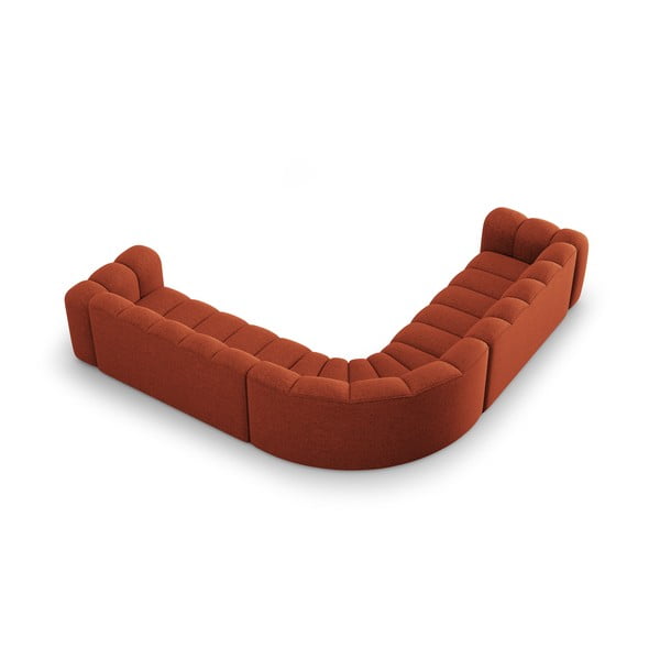 Шенилов модулен ъглов диван в тухлен цвят Lupine – Micadoni -image-3