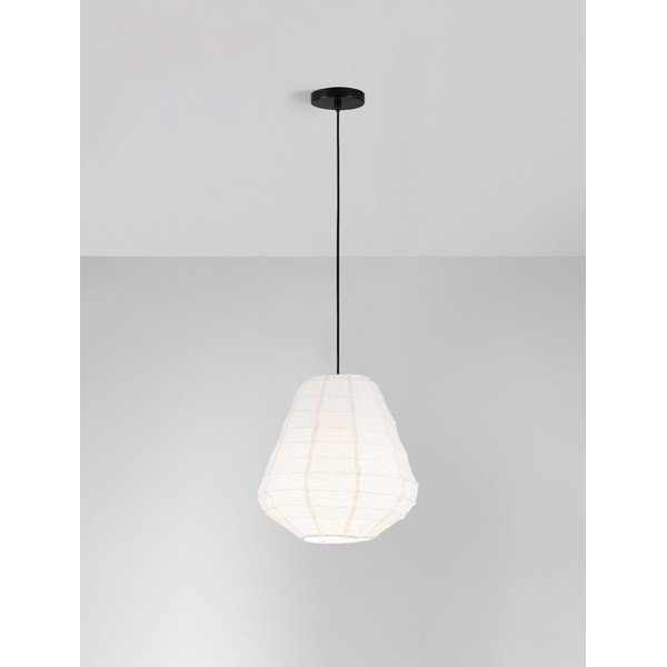 Бяло ленено висящо осветително тяло ø 36 cm Linnet – Nova Luce-image-3