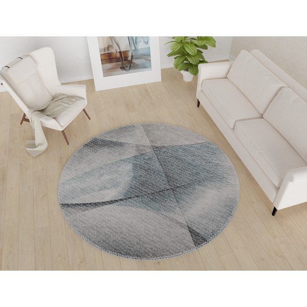 Светлосив миещ се кръгъл килим ø 100 cm - Vitaus-image-1