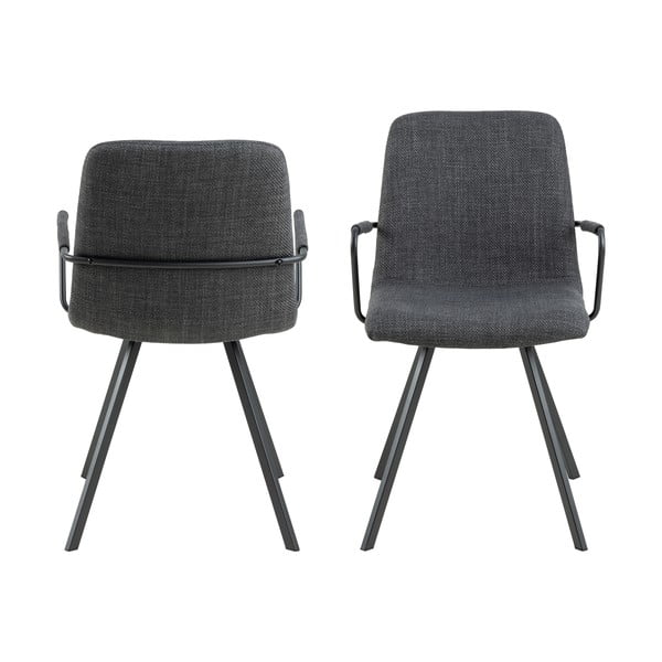 Тъмносиви трапезни столове в комплект от 2 броя Selina - Actona-image-3