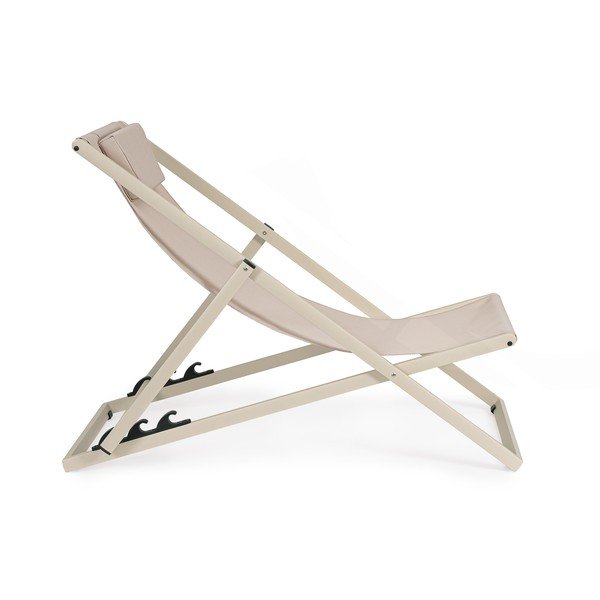 Бежов градински шезлонг метален Taylor – Bizzotto-image-3