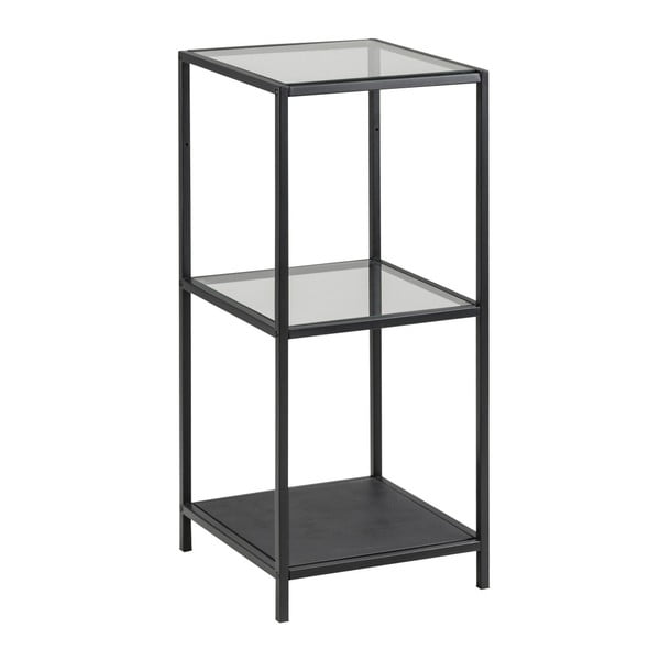 Черен стъклен стелаж 35x83 cm Seaford – Actona-image-1