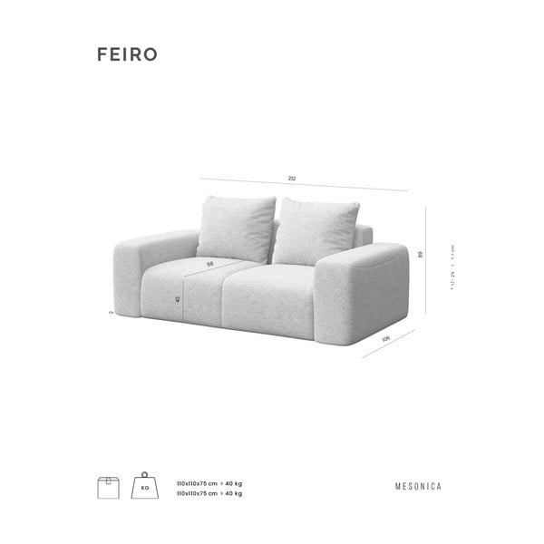 Антрацитен диван 212 cm Feiro - MESONICA-image-4
