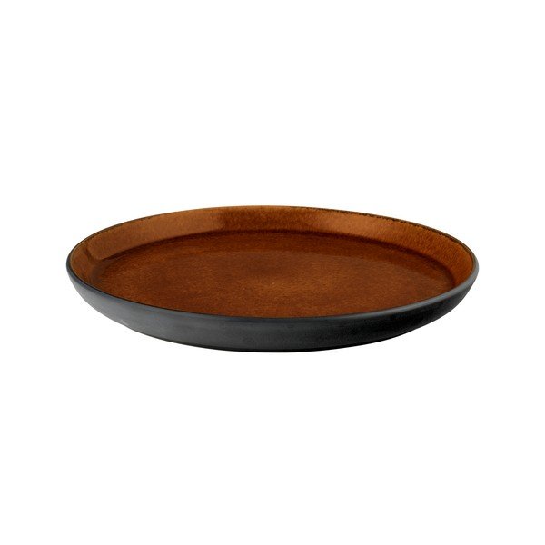 Черна/в кехлибарен цвят десертна глинена чиния ø 21 cm Gastro Black/Amber – Bitz-image-3