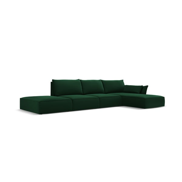 Тъмнозелен кадифен ъглов диван (десен ъгъл) Vanda – Mazzini Sofas-image-2