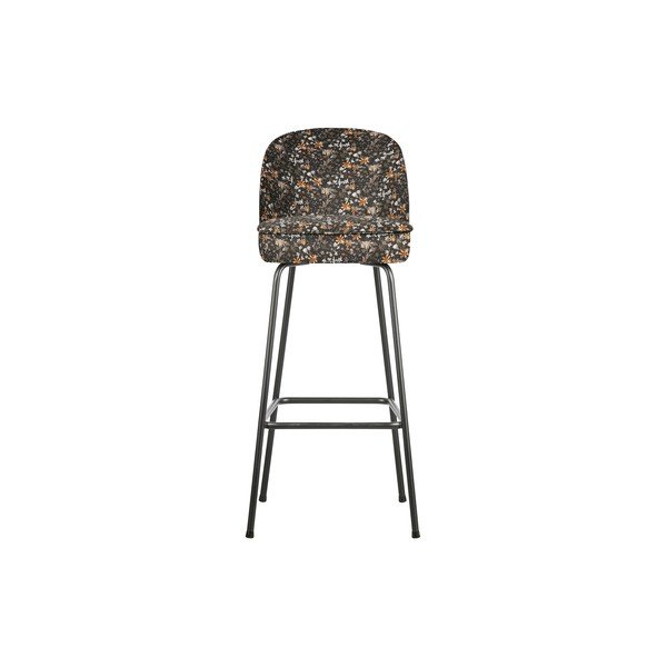 Черен бар стол с флорален десен Цвете, височина 79 cm Vogue - BePureHome