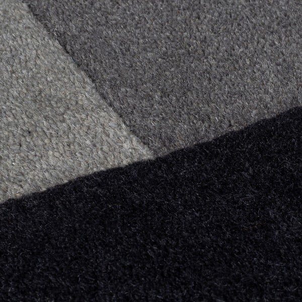 Черно-сив ръчно изработен вълнен килим 150x240 cm Collage Monochrome – Flair Rugs-image-3