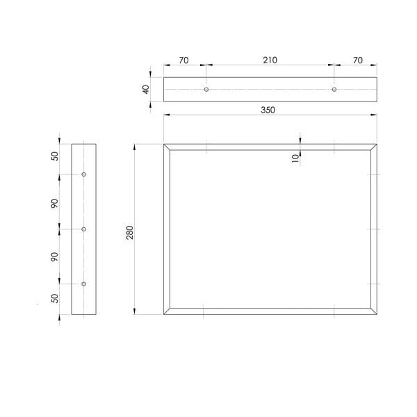 Черна стоманена поставка за плот 35x4 cm – Sapho-image-1