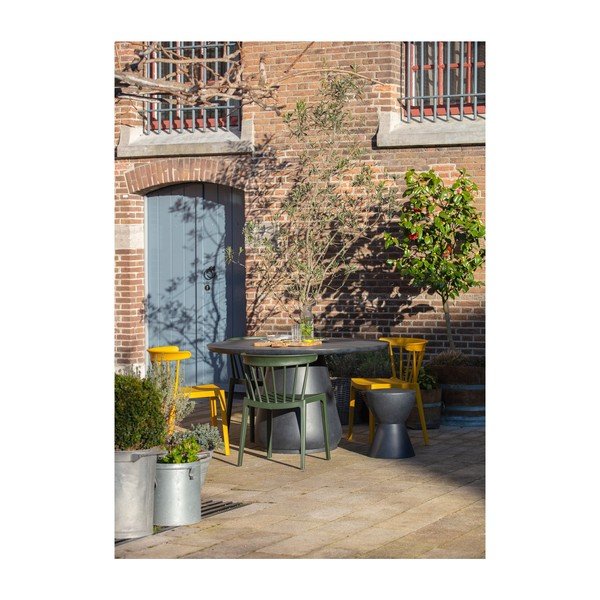 Антрацитно-сива табуретка подходяща за употреба на открито, ø 35 cm Dover - WOOOD-image-1