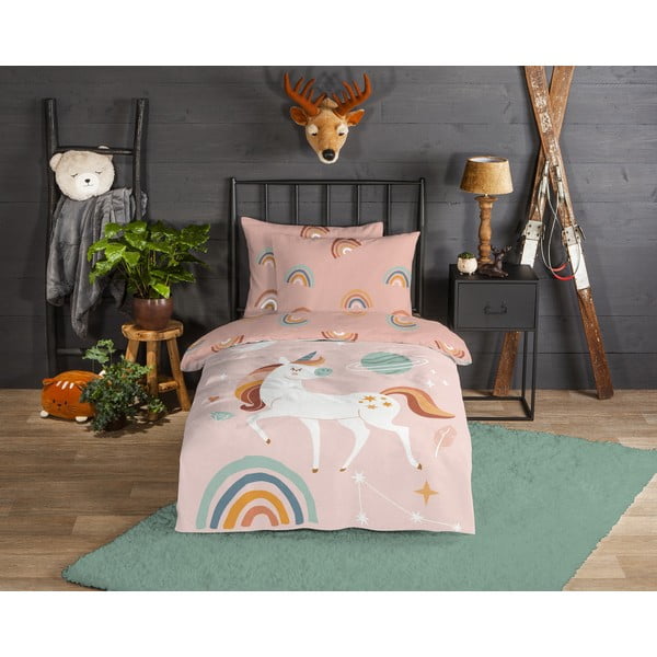 Единично  фланелено детско спално бельо 140x200 cm Unidance – Good Morning-image-1