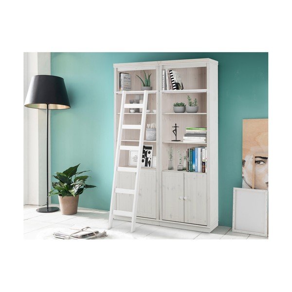 Бяла библиотека от масивен бор 148x223 cm Anita – Støraa-image-1