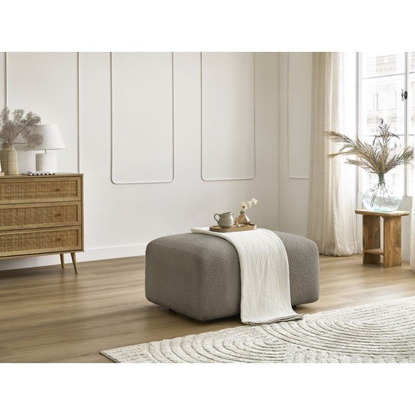 Сиво-кафява табуретка от букле Tina – Bobochic Paris-image-1