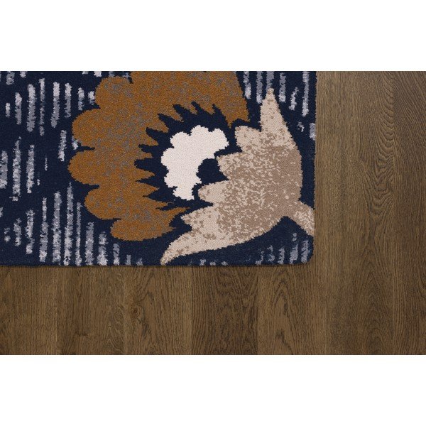 Тъмносин вълнен килим 133x190 cm Chintz – Agnella-image-2