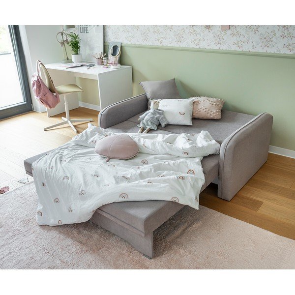 Светлосив шенилов разтегателен диван с място за съхранение 155 cm Laine – ELTAP-image-3