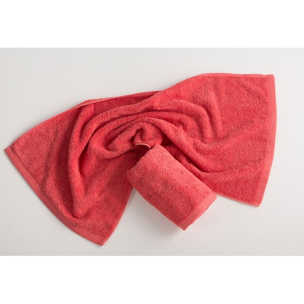 Червена и розова памучна кърпа за баня , 70 x 140 cm Lisa Coral - El Delfin