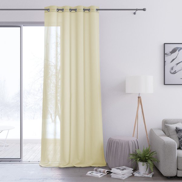 Светложълта завеса , 140 x 250 cm Voile Eyelets - AmeliaHome-image-2