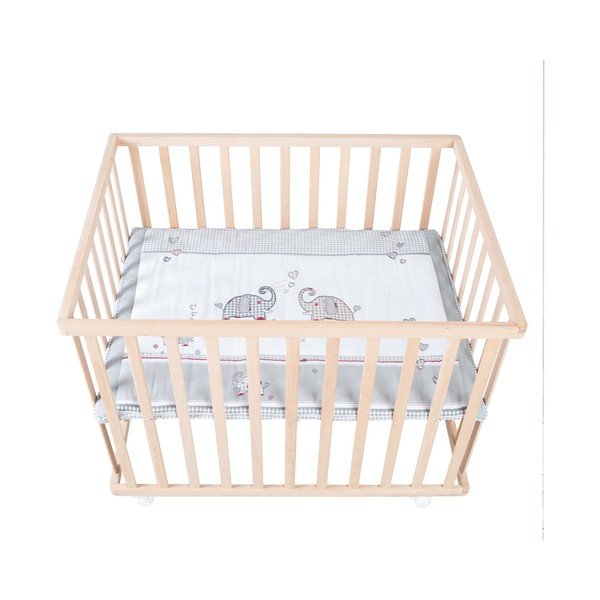 Кошара за игра на колелца в естествен цвят 100x75 cm Jumbo Twins – Roba-image-4