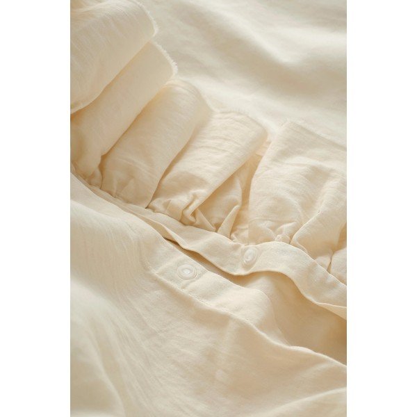 Кремаво единично  спално бельо от памучен сатен 150x210 cm Gloria – Ellos Home-image-3