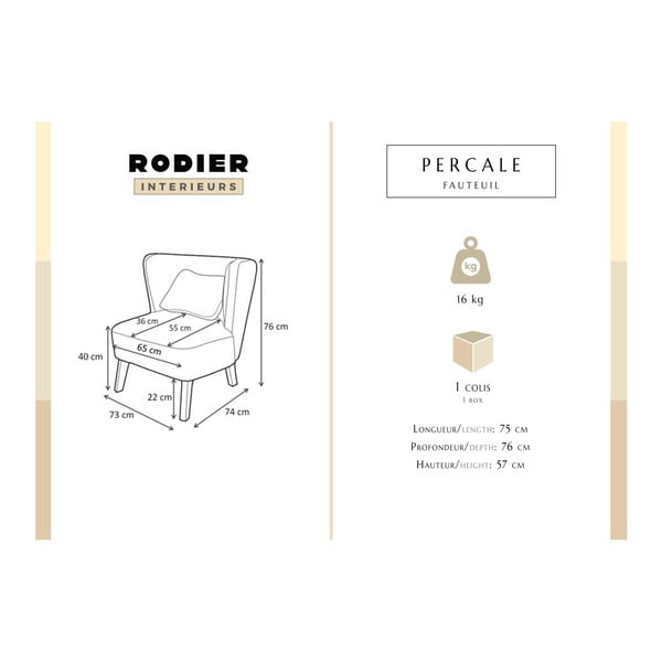 Námořnicky modré křeslo Rodier Percale-image-1