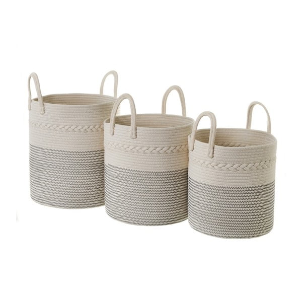 Комплект от 3 сиви кошници за съхранение String - Casa Selección