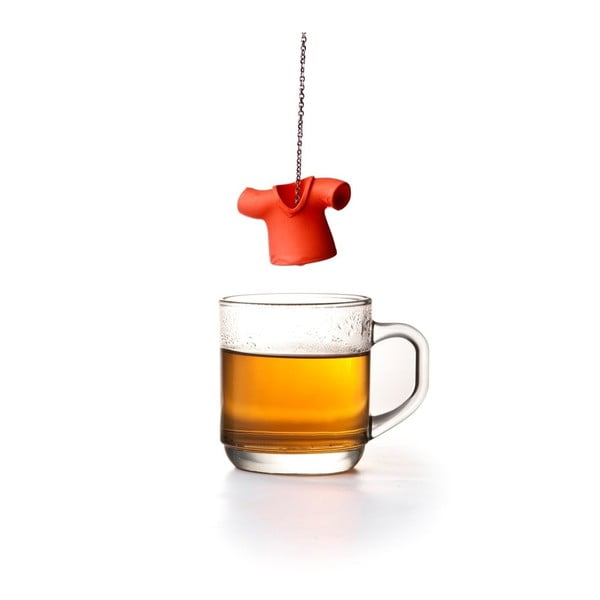 Червена цедка за чай &CO Tea Shirt - Qualy