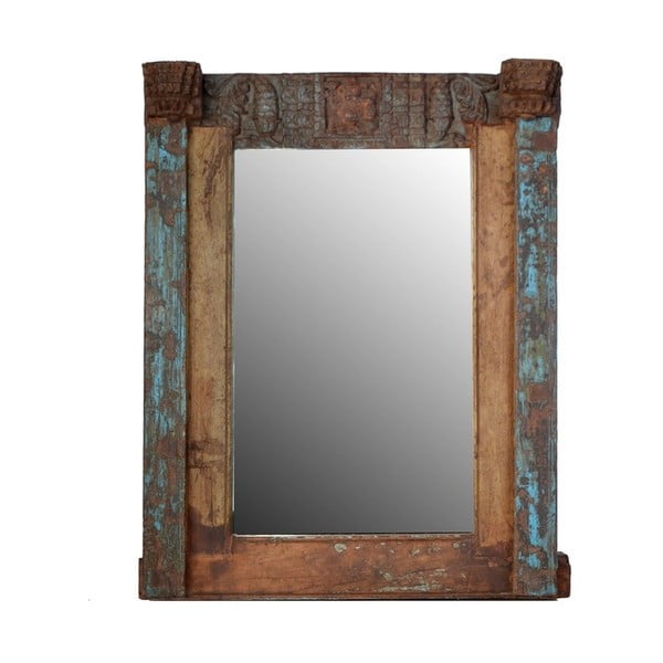 Zrcadlo Orient 71x91 cm, modrá patina