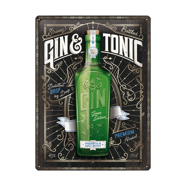 Декоративен знак за стена Gin & Tonic Gin & Tonic - Postershop