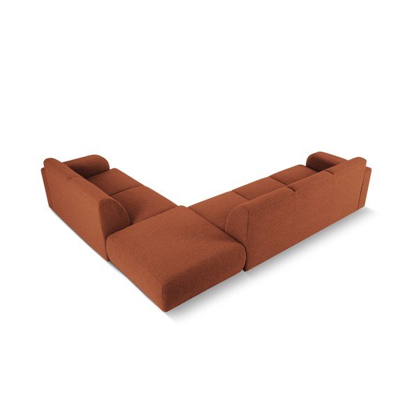 Кафяв ъглов диван от плат букле (десен ъгъл) Molino - Micadoni Home-image-3