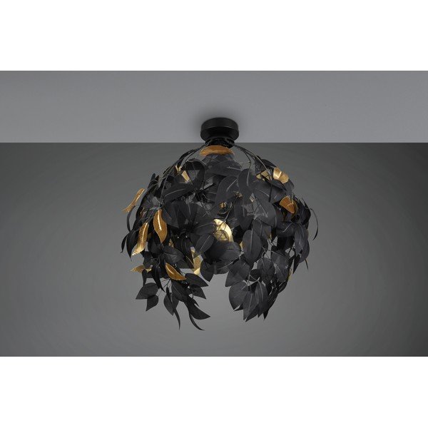 Матово черно метално осветително тяло за таван с пластмасов абажур ø 38 cm Leavy – Reality-image-2