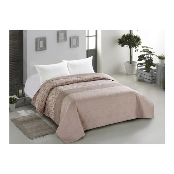 Двустранна бежова покривка за двойно легло , 260 x 280 cm Ornament - AmeliaHome-image-1