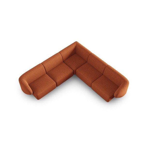 Шенилов ъглов диван в теракотен цвят Paolo – Milo Casa-image-1