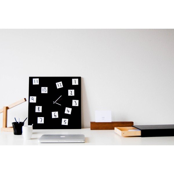 Nástěnné hodiny dESIGNoBJECT.it Changing Clock Black, 50 x 50 cm -image-1