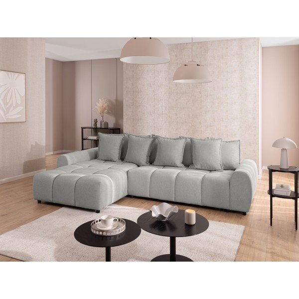 Светлосив ъглов диван (ляв ъгъл) Albane  – Ropez-image-1