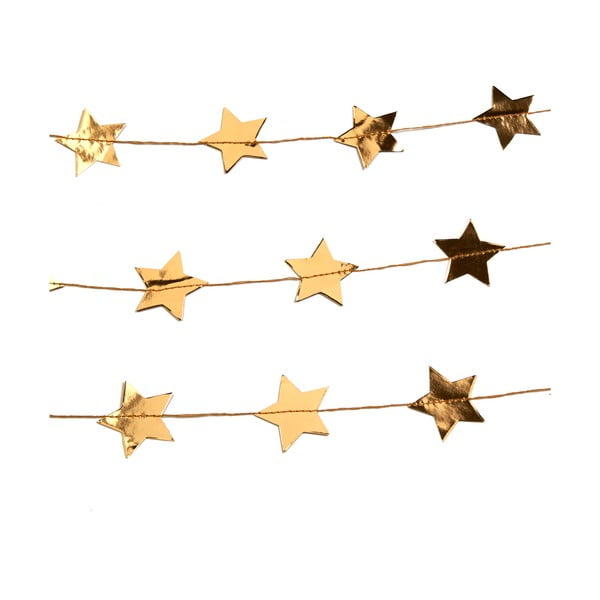 Závěsná girlanda ve zlaté barvě Neviti Dazzling Christmas Star, délka 3 m